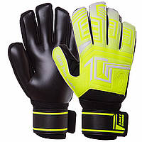 Перчатки вратарские с защитой пальцев PRO GIGA Zelart FB-927 размер 8 цвет салатовый ds
