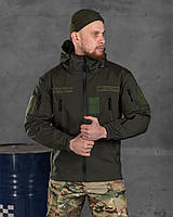 Тактична куртка для військовослужбовців софтшел олива, водонепроникна тактична куртка олива