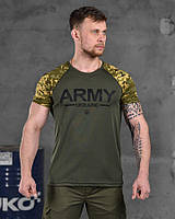 Тактическая футболка Army олива, военная футболка олива, футболка военная тактическая олива