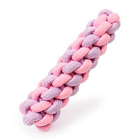 Игрушка Taotaopets 032225 плетенная веревка 18 см для кошек и собак Pink + Purple