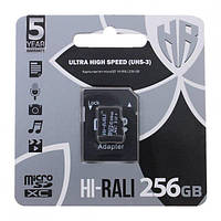 Карта памяти micro SDHC 256GB HI-RALI (class10) (UHS-3) (с адаптером) TRN