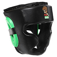 Шлем боксерский с полной защитой детский CORE BO-8545 размер S цвет черный-салатовый ds