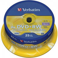 Диски Verbatim DVD+RW 4.7Gb 25pcs 43489