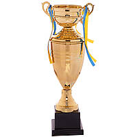 Кубок спортивний із кришкою та чашею Zelart CUP C-1505C висота 44 см золотий ds