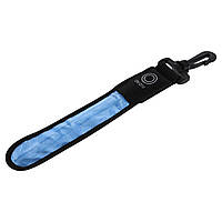 Брелок-фликер светоотражающий с карабином и светодиодом SEEYU 1P02 цвет синий ds