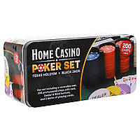 Набір для покера в металевій коробці Zelart IG-8653 200 фішок ds