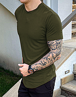 Мужская зелёная удлиненная футболка: качественная и комфортная