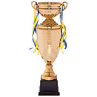Кубок спортивний із кришкою та чашею Zelart CUP C-1505A висота 57 см золотий ds