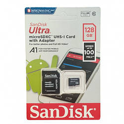 Картка пам'яті SanDisk Ultra microSDXC 128 GB UHS-I + SD-адаптер Class 10 torg24