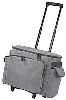 Кейс пилот сумка на колесах серая 44L Topmove вместительный чемодан серого цвета Denwer P Кейс пілот сумка на