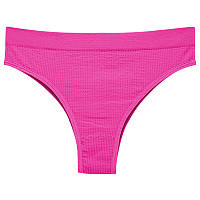 Женские бесшовные трусики бразилианы в рубчик A02# Розовый электрик XL
