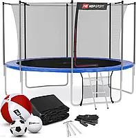 Батут Hop-Sport Trampolina 12Ft 366Cm Z Siatką Wewnętrzną + Drabinka