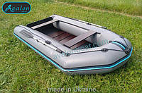 Шестиместная надувная моторная лодка со встроенным транцем, Рыбацкая резиновая лодка для охоты сплава туризма Серый