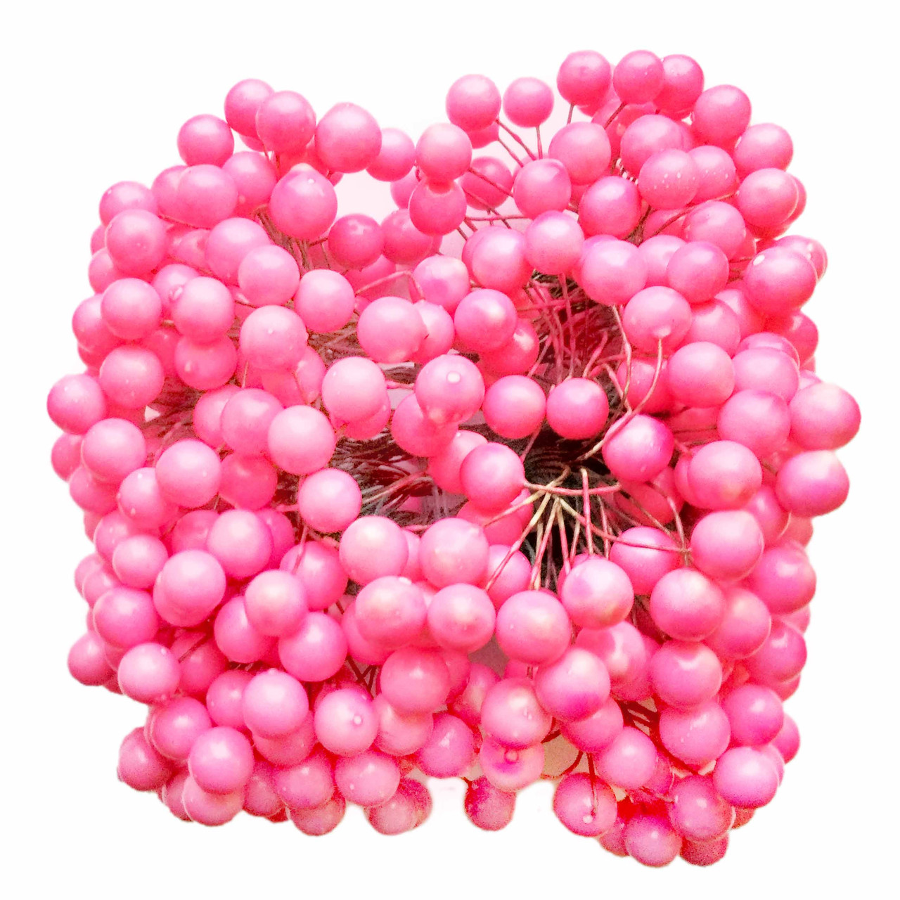 Ягідки декоративні яскраво-рожеві 12 мм 400 шт. 