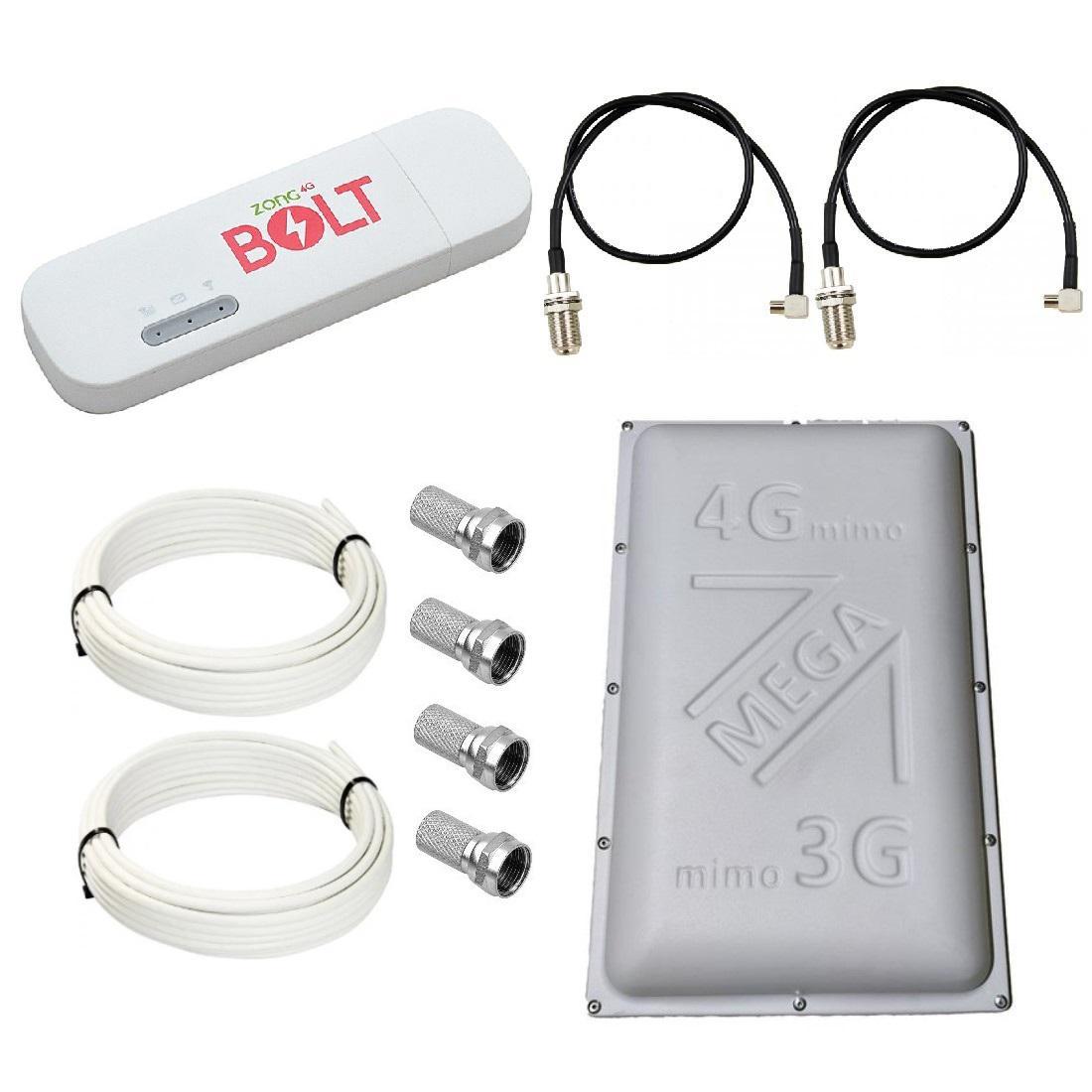 Комплект WiFi роутер 3G 4G LTE модем Bolt E8372h-153 с панельной антенной MEGA MIMO v.2 2x18 дБи - фото 1 - id-p1744122130