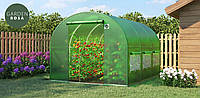 Арочная зеленая садовая большая теплица под пленку 6м2, домашний туннельный высокий парник для огорода
