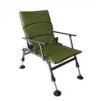 Кресло для рыбалки с регулируемыми ножками SR-11 оригинальное Novator Кресло карповое складное мягкое Кресло + столик для наживки + держатель удилища