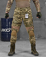 Тактические штаны 7.67 tactical g3 пиксель с наколенниками, мужские военные штаны рип-стоп эластичные вставки