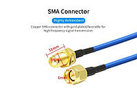 Пигтейл (переходник) SMA-male (штырь) - SMA-female (гнездо), кабель RG-141, 30 см
