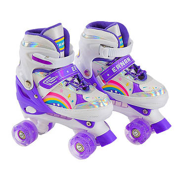 Дитячі ролики квади RL2409 (Violet) світні колеса, фіолетовий, L (39-42)
