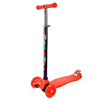 Самокат детский 3-х колесный Scooter Maxi SC2401(Orange) светящиеся колеса, оранжевый от IMDI