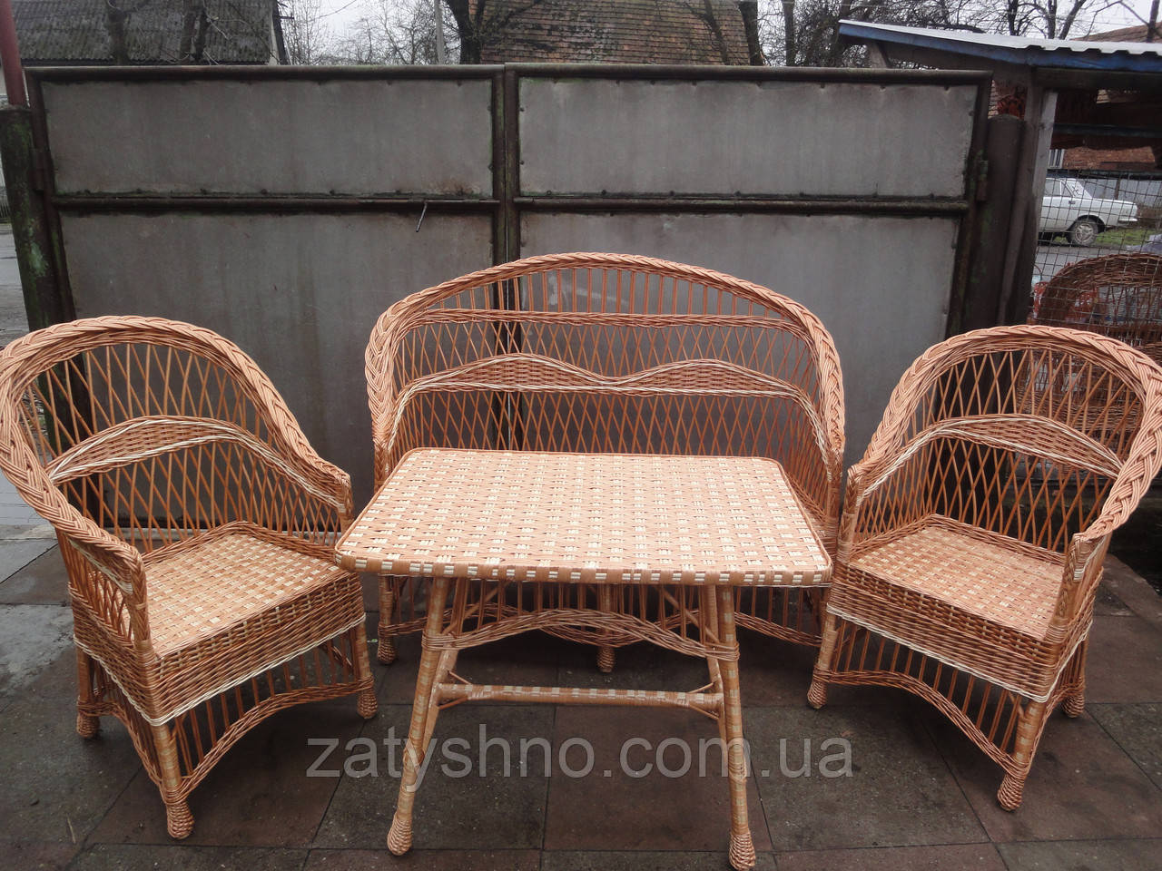 Комплект мебели из лозы | комплект мебели от производителя | кресла диван и стол плетеный из лозы - фото 3 - id-p20899223