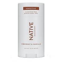 Дезодорант твердий для чутливої шкіри Native Deodorant Coconut & Vanilla (Sensitive) унісекс (75 гр) без алюмінію і без спирту