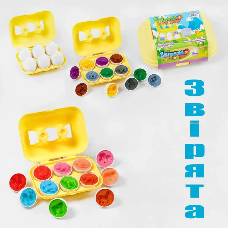 Гр 3D Cортер "Звірятка" 78805 (24) "4FUN Game Club", "Яєчний лоток", 6 штук у коробці