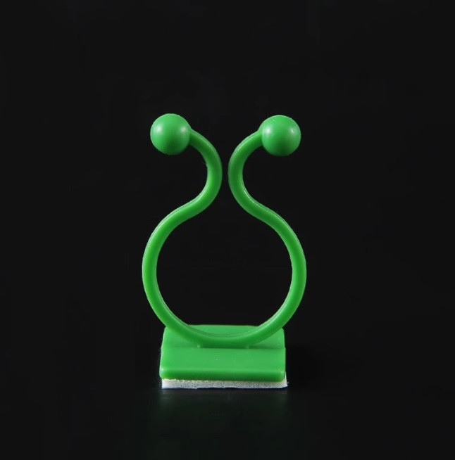 Настінні кліпси для кріплення та підв'язки рослин, 10 шт/уп Зелені, фото 1