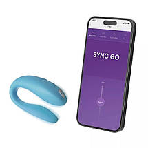Смарт-вібратор для пар We-Vibe Sync Go Turquoise, блакитний, фото 3