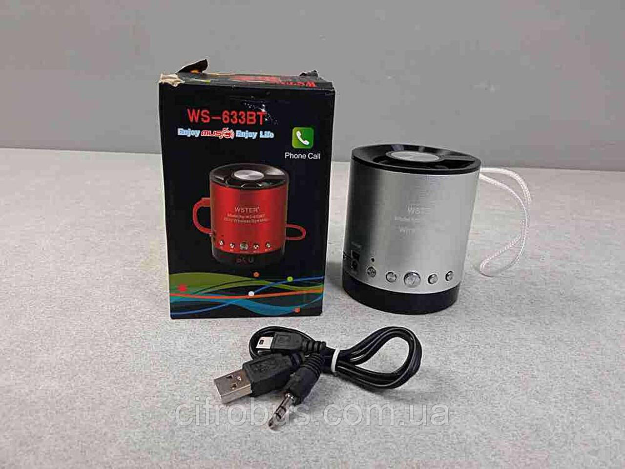 Портативна акустика колонка Б/У Bluetooth Колонка WS-633BT Silver