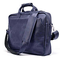 Мужская сумка для ноутбука 17" из натуральной кожи синяя TARWA RK-1019-4lx