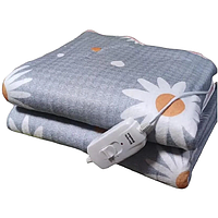 Электропростынь Electric Blanket 150*70см Серый с цветами