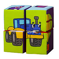 Кубики м'які MiC Збери картинку Транспорт (МС 090501-01) 17.5 x 17.5 x 8 см SM, код: 7588553