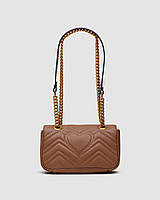 Gucci Marmont Mini Shoulder Bag Beige, Gold Hardware 22 x 13 x 6.5 см женские сумочки и клатчи высокое