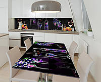 Наклейка 3Д виниловая на стол Zatarga «Неоновый виноград» 650х1200 мм для домов, квартир, сто KS, код: 6442500