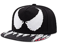 Кепка солнцезащитная в стиле Venom с прямым козырьком, бейсболка универсальная Черная