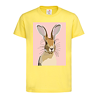 Желтая детская футболка С принтом заец (29-18-1-жовтий)