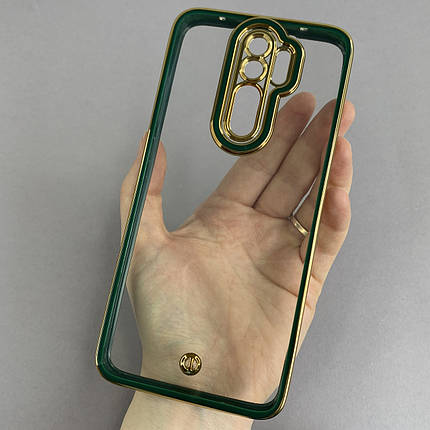 Чохол для Xiaomi Redmi Note 8 Pro прозорий чохол з окантовкою на телефон сяомі редмі нот 8 про зелений l9j, фото 1