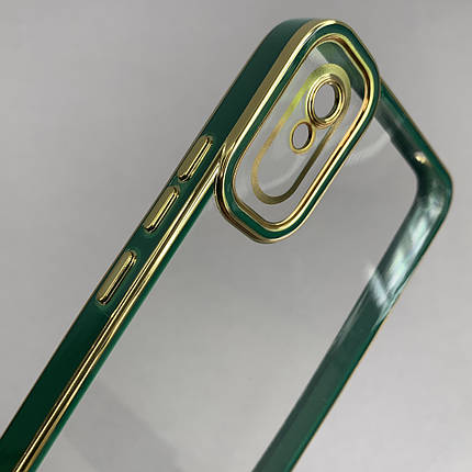 Чохол для Xiaomi Redmi 9A прозорий чохол з окантовкою на телефон сяомі редмі 9а зелений l9j, фото 3