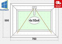 Окно пластиковое фрамужное. Форточка 500 х 500 эконом 700