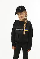 Костюм детский бронежилет полицейского игровой черный унисекс с бейсболкой на 5-7 лет для игр и фотосессий