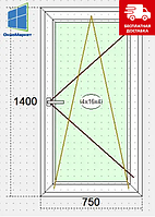 Поворотно-откидное пластиковое окно эконом 750