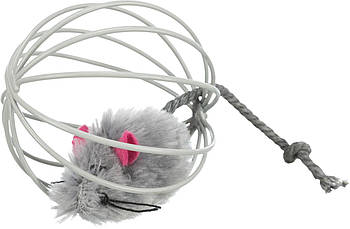 Іграшка для котів м'яч з мишкою 6 см Trixie (кольори в асортименті) 1 шт