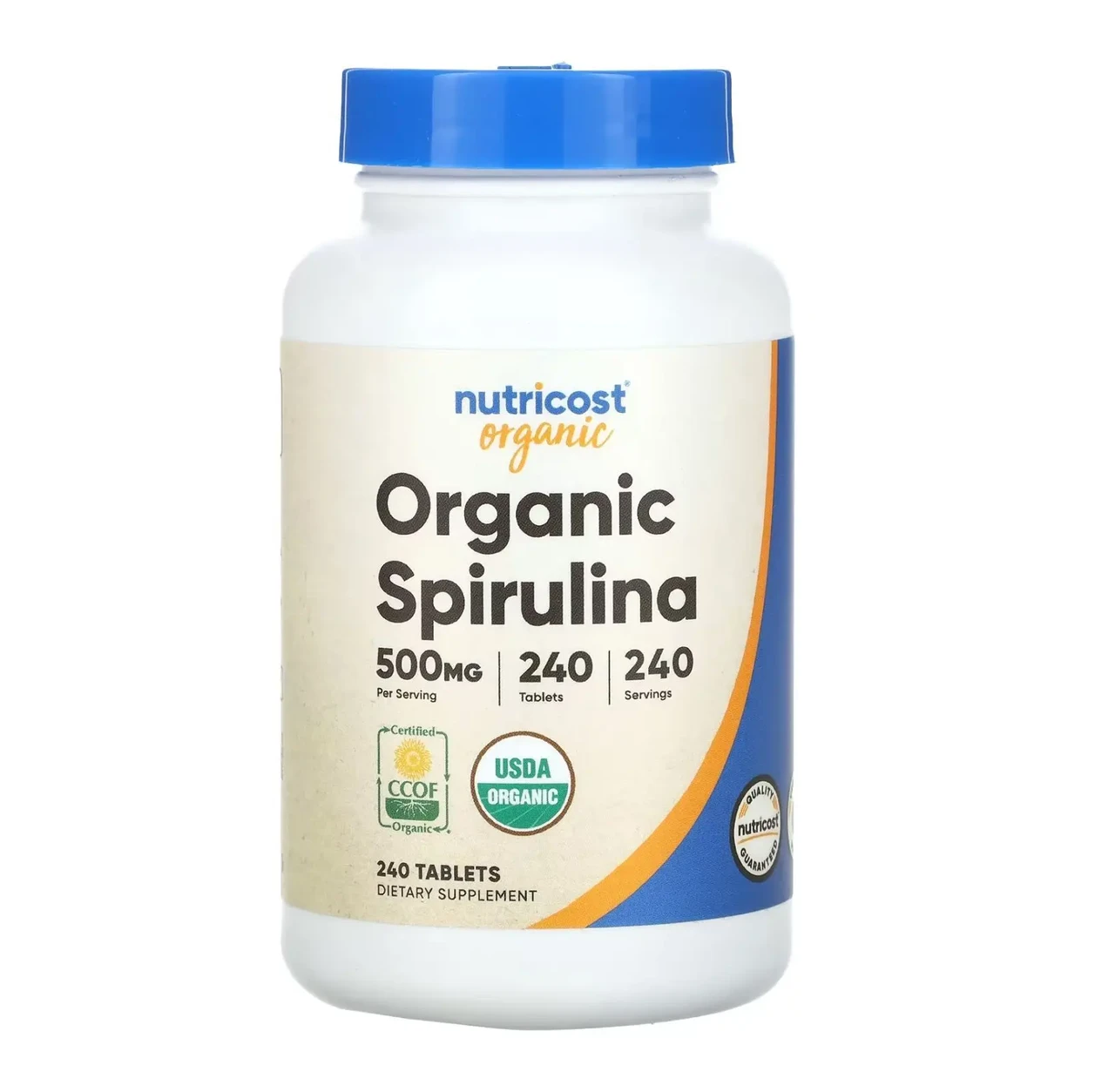 Органічна спіруліна 500 мг (Organic Spirulina) Nutricost 240 таблеток