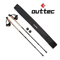 Трекинговые палки Outtec Anti-shock карбон 3 секции 135 см 2 шт. brown