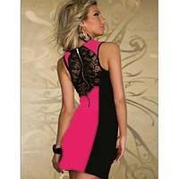Элегантное платье черно-розовое. DreamShop