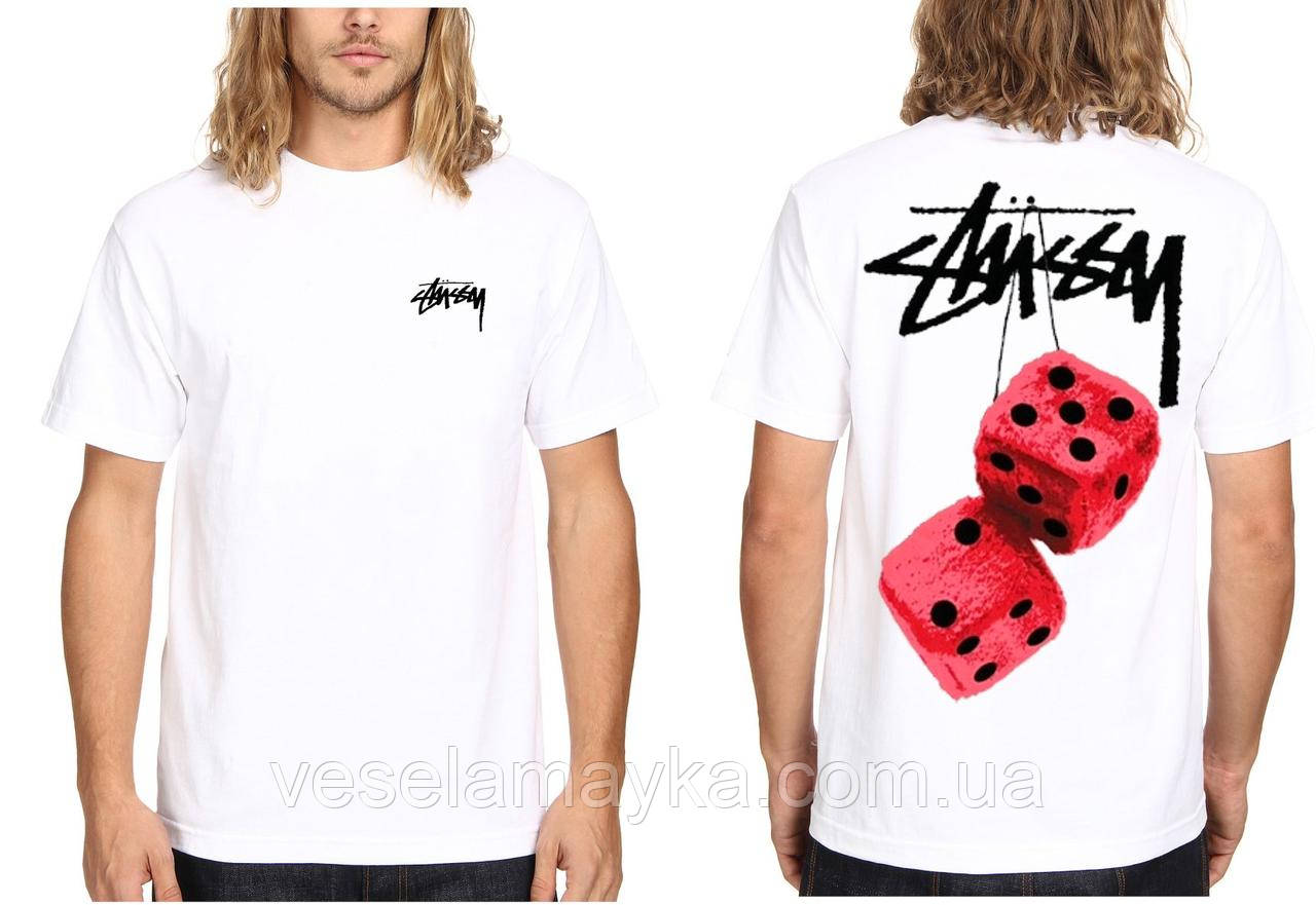 Біла футболка Stussy Fuzzy Dice, фото 1