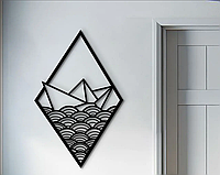 Декоративное панно на стену, Деревянный декор для комнаты «Морская Мечта», стиль минимализм