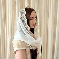 Хомут Снуд "Світлинка" для дорослих Молочний/кавовий Шифон арт.91449426  50*110 см.(р)